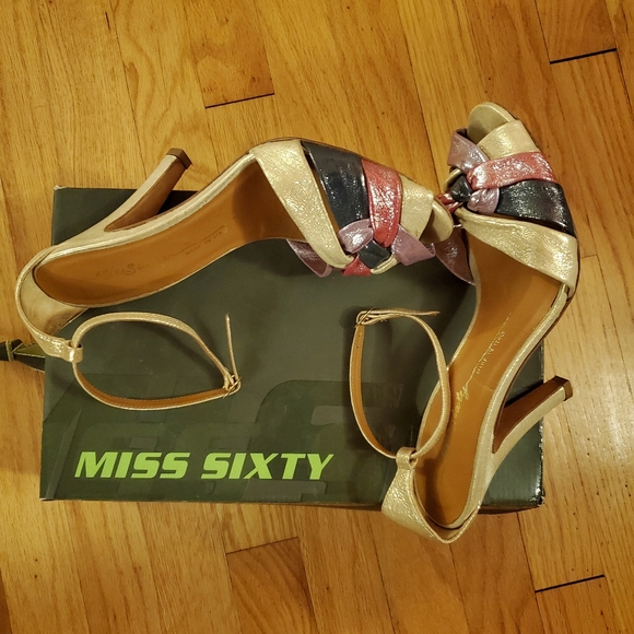 Miss Sixty Vintage Metallic Leather Peep Toe - Picture 3 of 4